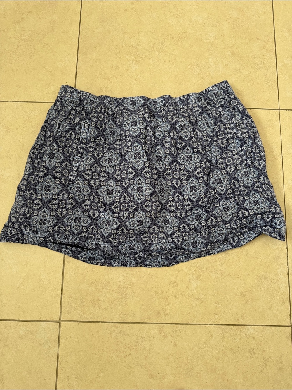 J Crew Blue Patterned Casual Skirt